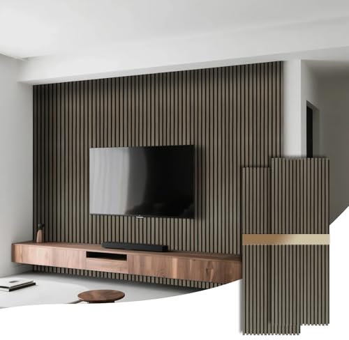 Lot de 2 panneaux acoustiques en bois véritable avec feutre d'absorption acoustique - Décoration murale - Installation facile - 60 x 32 cm - Chêne noir