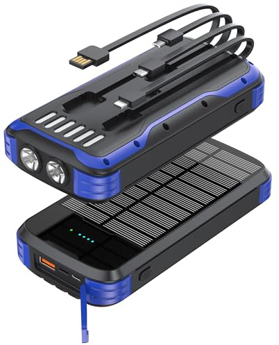 MINRISE Solar Power Bank 40000mAh, Portable Charger PD 20W Fast Charging