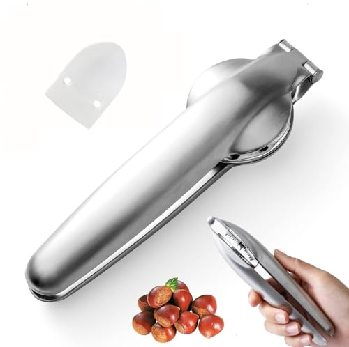 Smdbzda Alicates Castañas, Abridor Castañas, Abridor Castañas Acero Inoxidable, Cortador de Castañas, Herramientas Cocina Cascanueces, para Castañas, Nueces, Avellanas y Otros Frutos Secos