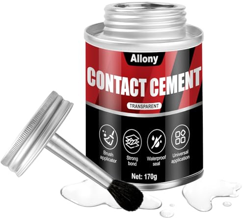 ALLONY Kontaktkleber, Schuhsohlenkleber, Kleber für Schuhe, Neoprenkleber, Schuhkleber Extra Stark Wasserfest, PVC, Planenkleber, Lederkleber, Gummikleber, Filzkleber, Metallkleber, 170g (A)