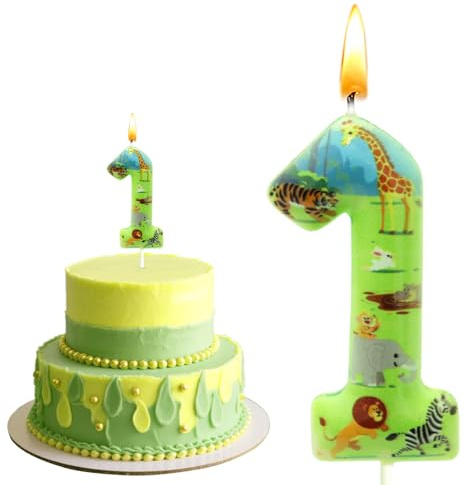 Candeline Animali Della Foresta, Cake Topper Animali Della Foresta, 3D Ragazzo Candeline Compleanno, Festa a Tema, Compleanno 1 Anni
