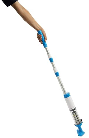 SuhoFutus Aspirador de piscina con batería 3 en 1 inalámbrico con potente potencia de succión, IPX8 impermeable, batería de 1600 mAh, barra telescópica ajustable, para jacuzzi, spa y piscinas pequeñas