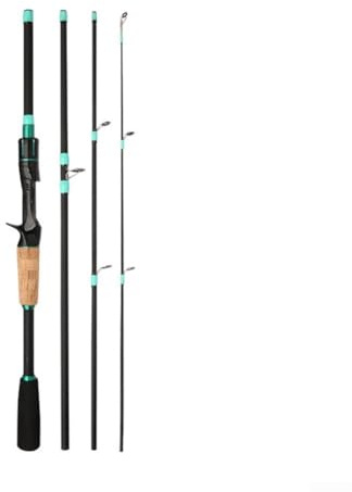 Comgooldool Caña de pescar de fibra de vidrio de 1,65 m a 2,1 m, multisección, tono M, giratoria, con capacidad de carga de 2500 g, guía de línea suave para pesca en agua dulce (C)