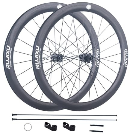 700C vägcyklar hjulset 50 mm kolfiberfälgar 25-32 C slanglösa cykelhjul, 12 x 100 mm/12 x 142 mm mittlås genom axelhjul, 8-12 hastighetskassett, 6 plaws