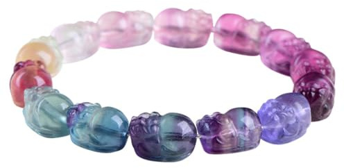 Naturlig regnbågsfluorit Pixiukristallarmband för kvinnor och män