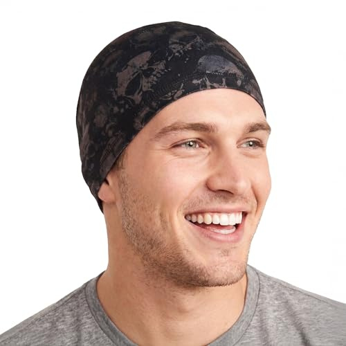 Tough Headwear Sottocasco Moto Estivo - Sottocasco Bici Traspirante - sotto Casco Moto Uomo Estivo - Berretto Copriorecchie per Ciclismo e Sport - Antisudore e Asciugatura Rapida