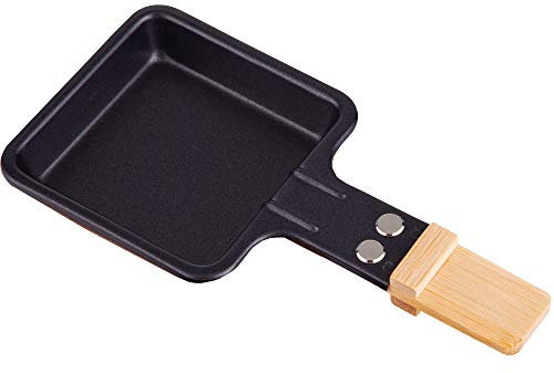 Syntrox Germany Sartén cuadrada para raclette con mango de bambú (1)