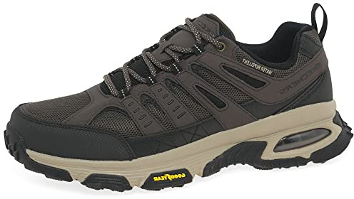 Skechers SKECH-AIR ENVOY BULLDOZER, Zapatillas para Hombre, Brown Leather/Pu/Mesh/Black Trim, 41 EU