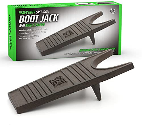 CKB LTD Stiefelknecht Ausziehhilfe Robuste Gusseisen-Stiefel, Gummistiefel, Entferner und Schlammschaber, tragbar, wetterfest, Schwarz