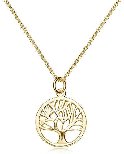 Materia Baum des Lebens Kette gold 925 Silber Collier Damen CO-51-Gold