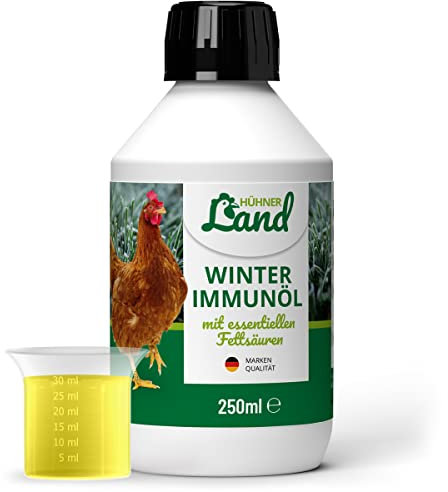HÜHNER Land Winter-Immunöl 250ml kaltgepresst für Hühner & Geflügel, Immunsystem und Stoffwechsel, Futteröl für Hühnerfutter, Hühner Futterzusatz 100% natürlich