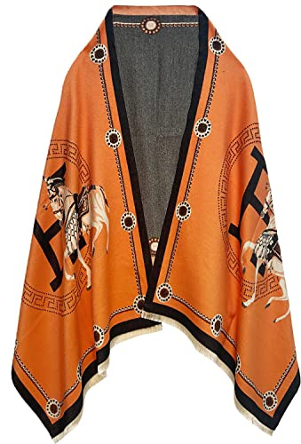 EXTREE Women Scarf Pashmina Shawl Wrap for Evening Dressing Blanket Open Front Poncho Cape
