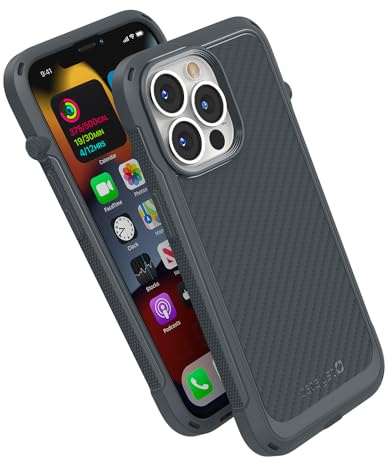 Catalyst Vibe Case iPhone 13 Pro Battleship Gray - Kompatibel, Kabelloses Laden, Erhöhte Kanten, Sturzfest, Integrierte Schlüsselband Befestigung