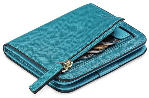 GAEKEAO Portefeuille Femme en Cuir PU Porte-Cartes de crédit, Petit à Fermeture éclair Porte Monnaie pour Femmes avec 7 Emplacements de Carte