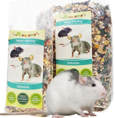 Mixerama Farbratten Päppel-Mischungsenegal - artgerechtes natürliches Rattenfutter ohne Pellets - Alleinfutter Größe 500 g