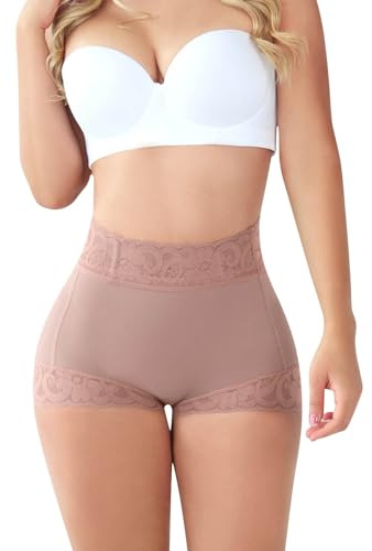 Bragas levantadoras de glúteos de Encaje clásico para Mujer, Ropa Breve suavizante para Uso Diario Faja Mujer Reductora Barriga Braga Reductora Sin (Purple, L)
