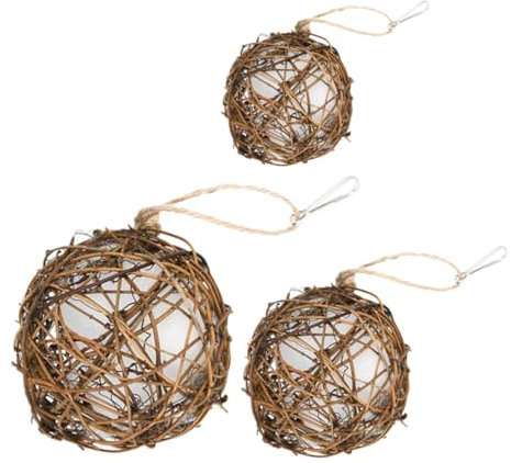 TINEASUR 3stücke Vogelnistmaterialbälle Nistmaterialhalter Für Wildvögel Vogelnistbettmaterialien Anhänger Handgefertigte Vogelhausmaterialien Sittich-nistmaterial