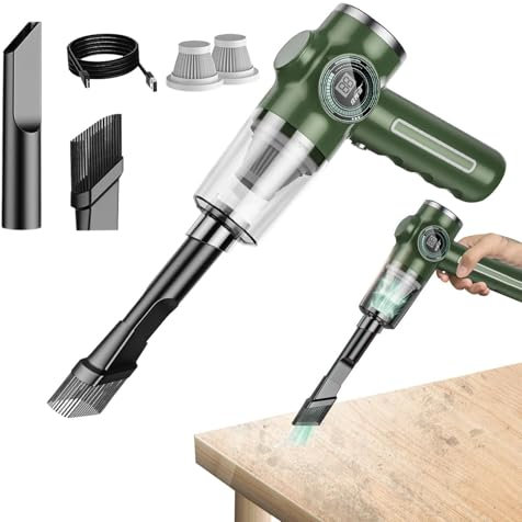 Aspiradora de mano para coche | Aspiradora de mano potente de succión de 29000 kpa, aspiradora de mano ligera y pequeña con mango giratorio, asiento de coche, aspiradora para el hogar, teclado,