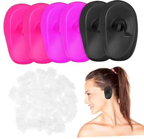 PACKOVE Copriorecchie Monouso Per Tinture Per Chioma 206 Pezzi in Silicone Per La Doccia Protezioni Auricolari Adatte Per Casa, Parrucchieri e Viaggi