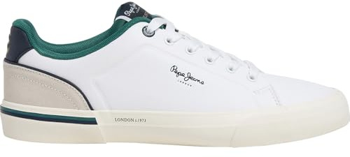 Pepe Jeans Kenton Campus M - Tenis para Hombre, Color Blanco (Blanquecino), Talla 9