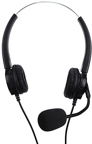 Acouto Telefonheadset OmniDirectional Business Office Telefon Call Center Headset med Sladd) Humaniserat Till Ansikte Mot Ansikte den Frekventa Excellent High-definition (VH530D-RJ9 (båda öronen))