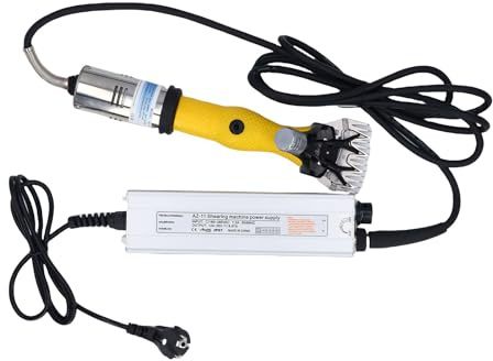 TIKATARER Cisailles électriques pour Moutons, Lame en Acier au Carbone Haute Vitesse 3000 Tr/min, Tondeuse électrique pour Chèvre avec Poignée Antidérapante pour Moutons (EU)