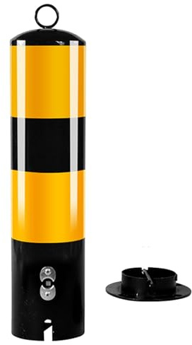 Bolardo de estacionamiento amarillo de alta visibilidad, bloqueador de tráfico, poste de control de tráfico para calles y caminos, y solución eficaz de gestión de estacionamiento