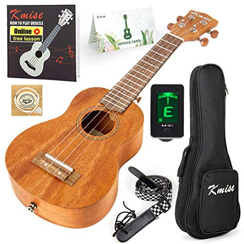 Kmise Professionelle Ukulele für erwachsene Anfänger, 21-Zoll Sopran Mahagoni Ukelele mit Kindern Ukele Bundle Starter Kit Gig Bag Fall, Riemen, Tuner, Nylon Strings, Buch, Uke Geschenk Wahl