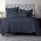 Pizuna Pure Combed Cotton Double Duvet Cover Set Dark Blue, 600 Thread Count 100% Long Staple Cotton Duvet Cover Double 200x200cm, Sateen Quilt Cover with Button Closure (Duvet Cover Double)