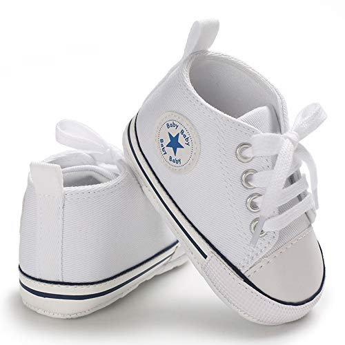 Sehfupoye Baby Mädchen Jungen Turnschuhe Kleinkind Schuhe Canvas Erste Wanderschuhe Neugeborene Anti-Rutsch Prewalker Turnschuhe für 12-18 Monate
