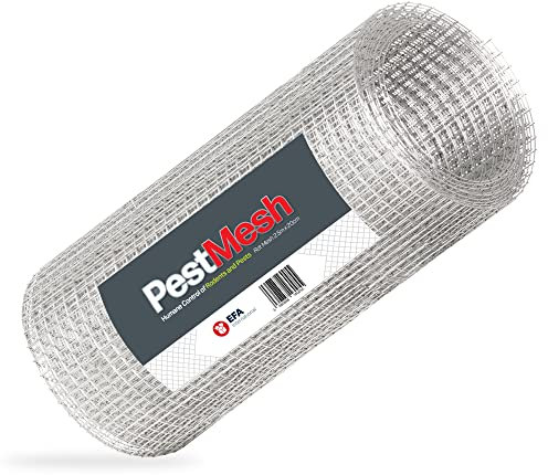 EFA International 2.5m x 20cm Wire Mesh, Rat Mesh for Rodent Proofing, Hot-dipped Galvanised Steel Mesh for Rodent Deterrent Outdoor, Wire Mesh Roll
