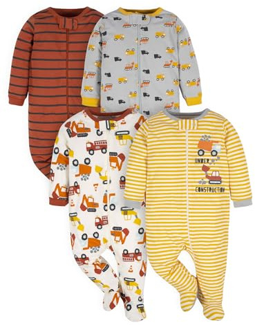 Gerber Baby Boys Confezione da 4 'N Play Footie e Tutine per bambini, Zona di trasporto, 6-9 mesi