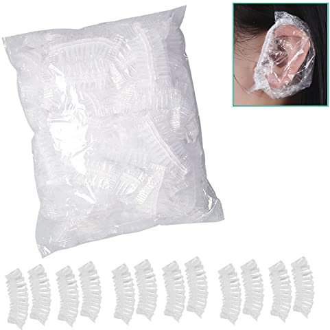 100 Pezzi paraorecchie Doccia impermeabili, Monouso, Trasparente Cuffie Orecchio con fascia elastica, per casa e hotel, Bagno, Spa,ect