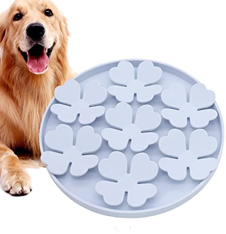 LXURY Tapis à lécher pour Chien - Bol à Alimentation Lente avec Ventouse - Mangeoire Lente à Fleurs surélevées pour Le soulagement et Le l'ennui des Animaux domestiques, Nourriture