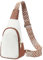 GOLDNICE Kleine Sling Tasche für Frauen Crossbody, Off White Kunstleder Trendy Taille Packs mit Gitarrengurt, Frauen Fanny Packs