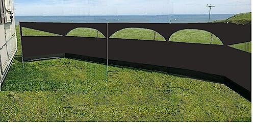 Windbreaker Wind Privacy screen Camping Blocker 5 Panel Garden Beach Wind Shield 5ft High x 27.4ft Long (Dark Grey)