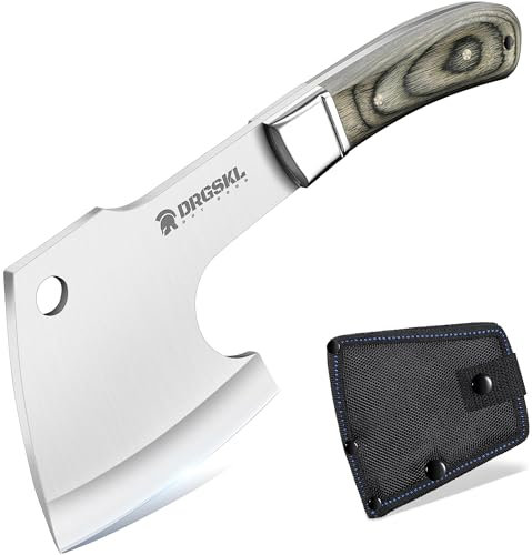 DRGSKL Camping Axt Survival Spaltaxt Klein Outdoor Hatchet Tragbare Freizeit Wikinger Axt Handbeil mit Scheide für Jagd, Trekking,Gartenarbeit