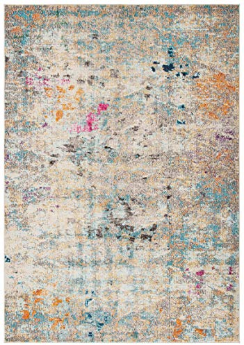 Safavieh Tappeto moderno chic per soggiorno, sala da pranzo, camera da letto, collezione Madison Collection, pelo corto, grigio e oro, 61 x 91 cm