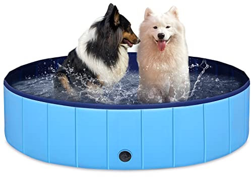 EONPOW Faltbarer Hundepool 120x30cm - Großes PVC Planschbecken für Hunde,Rutschfestes Schwimmbad,Klappbare Hund Planschbecken