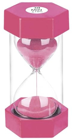 SuLiao Clessidra 30 minuti rosa, set timer per orologio da uovo, vetro colorato, timer per bambini, scuola, bambini, lavarsi i denti, Kita, ufficio, casa, decorazione, giochi, aula, cucina