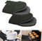 Figarge 1 Paar Mini Ofenhandschuhe Hitzebeständig rutschfest Neopren Baumwollhandschuhe mit Aufhängeschlaufe Shell Küche Ofenhandschuhe für Mikrowelle, Backofen, BBQ, Kochen