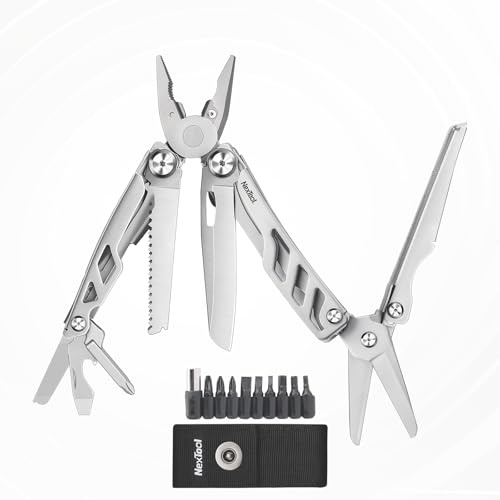 NexTool Multitool,Flagship Max 14 in 1 Multi Tool Zange mit 80Cr14Mov Taschenmesser,2 Sicherheitsschlösser und Schere,Multiwerkzeug EDC Multitool Werkzeug für Camping, Multi Tool Männer Geschenke