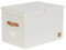 LOVE IT STORE IT Premium Aufbewahrungsbox mit Deckel XL - Aus Leinen Stoff - Beschriftbar - Verstärkt mit Holz - Extra groß und stabil - Beige - 50x33x32 cm