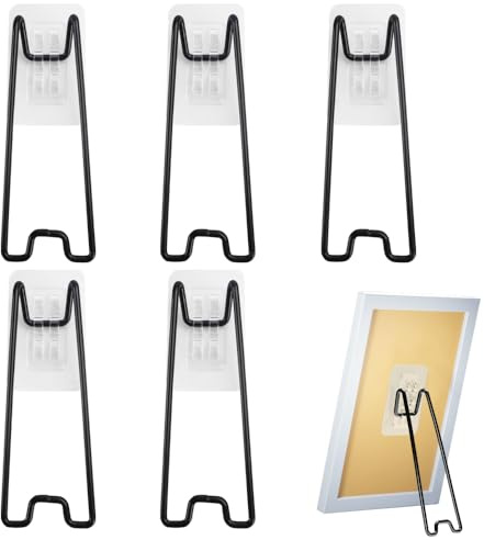 DONGKER Supporto per Cornice, 5 Pezzi Cavalletto Espositivo Adesivo per Foto, Staffa Cornice per Foto con Struttura Multi-Regolabile per Quadri, Decorazioni per Esposizione