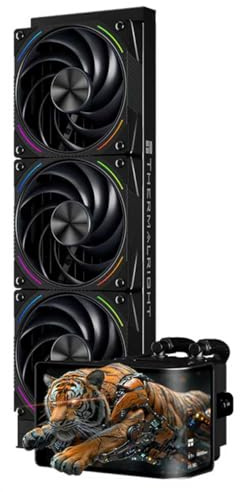 TR - Visione 360 Turbo ARGB Black AIO CPU, sistema di raffreddamento ad acqua CPU, schermo curvo da 6,67 pollici con risoluzione 2400 x 1080, per AM4/AM5, LGA1851/1700, 7: 3 rapporti di schermo per 3D