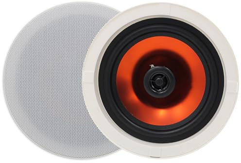 STUDIOFINIX Coppia di altoparlanti passivi da soffitto da 10,2 cm, potenza massima di uscita 240 W, perfetti per un suono chiaro in soggiorno, ufficio, cucina, cantina e patio coperto (2 altoparlanti)