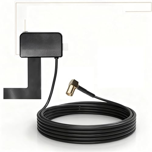 leruiyezs Antenna DAB Auto Attiva con Amplificatore Integrato e Cavo Coassiale 300cm 9.8ft per Parabrezza, Antenna DAB per Auto con Connettore SMB Compatibile Autoradio for Pioneer, Alpine, Blaupunkt