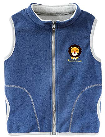 Camilife Gilet in pile per bambini e bambine, con colletto alto, con chiusura lampo, senza maniche, per bambini, taglia 80/86/92/98/104/110/116/122/134