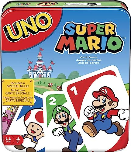 Mattel Games UNO Super Mario Gioco di Carte, 7+ anni, 2-10 giocatori | Mazzo ispirato al film con una speciale carta Super Star per bambini, ragazzi e famiglie, HJC89