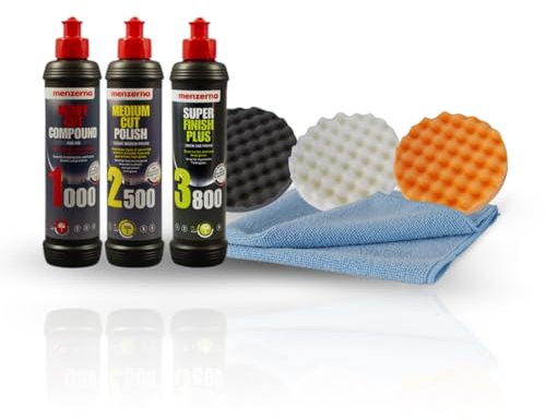 Menzerna Autopolitur Set + gewaffelte Pads Ø125